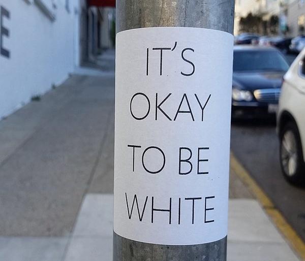 It's Okay To Be White sign